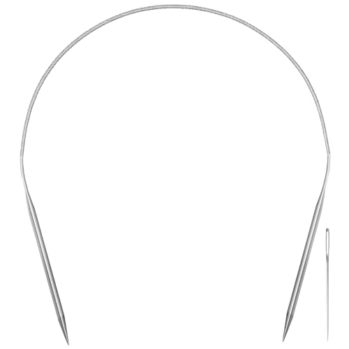 Aolfior Stainless Steel Circular Knitting Needles Size 2.5 16 Inch 3 mm Set Round Metal (Silver, 16 inch-2.5-(3mm)) Suitable for Beginners and Experienced Knitters Alike. - size: 16 inch-2.5-(3mm)