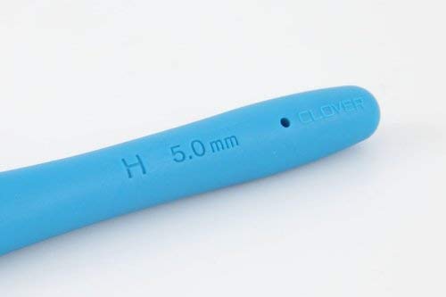 Clover 1047/H Deep Blue Amour Crochet Hook, Size H, 5.0mm - size: 5.00m
