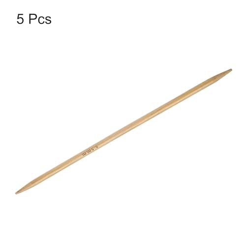 Generic 5Pcs Bamboo Knitting Needles Double Pointed Size US 9(5.5mm) Carbonized 7.9 Inch(20cm) Straight for Handmade Creative DIY Knitting Craft Yarn