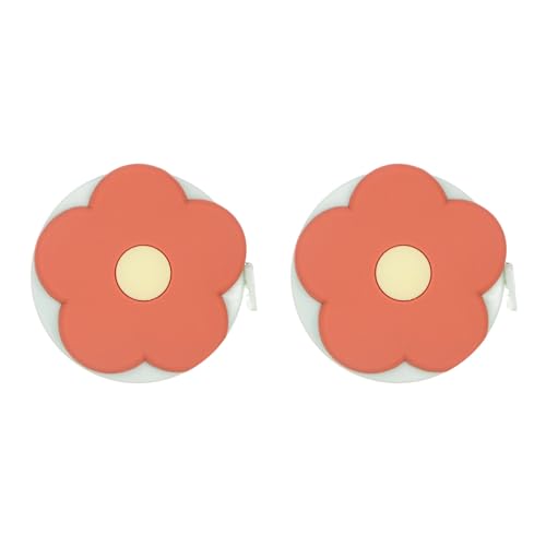 HARFINGTON 2pcs Soft Tape Measure 60-Inch 1.5 Meter Retractable Mini Cartoon Measuring Tape Cute Tape Ruler for Sewing Craft Cloth Body Measurements, Orange Flower - color: Orange Flower