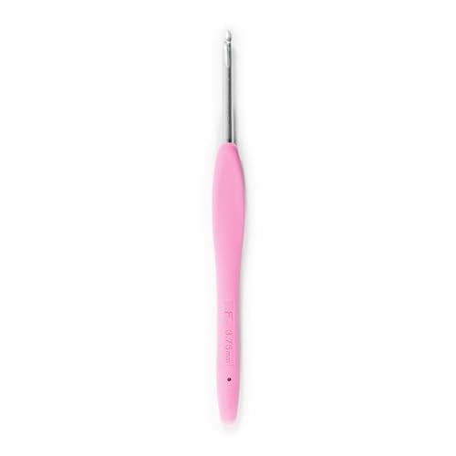 Clover 1044/F Pink Amour Crochet Hook, Size F, 3.75mm - size: US F / 3.75 mm