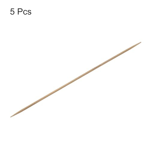 Generic 5Pcs Bamboo Knitting Needles Double Pointed Size US 1(2.25mm) Carbonized 6 Inch(15cm) Straight for Handmade Creative DIY Knitting Craft Yarn Projects