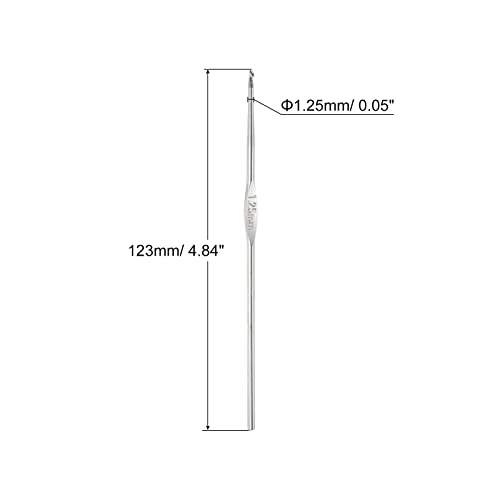 uxcell Stainless Steel Crochet Hook 1.25mm Knitting Needles for DIY Craft Yarn 6Pcs - size: 1.25mm
