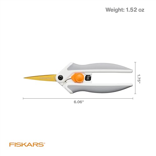 Fiskars 6" Easy Action Micro-Tip Titanium Detail Fabric Scissors | No. 5 Durable Titanium Blades, Precise Sharp Cuts on Fabric, Easy Action Spring-Assisted Handle, Crafting Supplies, SoftGrip - style: Micro-Tip Titanium Easy Action