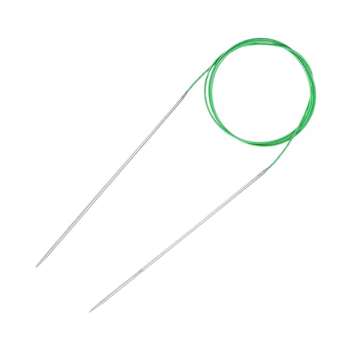 uxcell US 1(2.25mm) Knitting Circular Needle 40 Inch(100cm) Metal Round Stainless Steel Needle with Large Eye Sewing & Stitch Markers for Handmade Projects DIY Knit Blankets - size: US1(2.25mm)