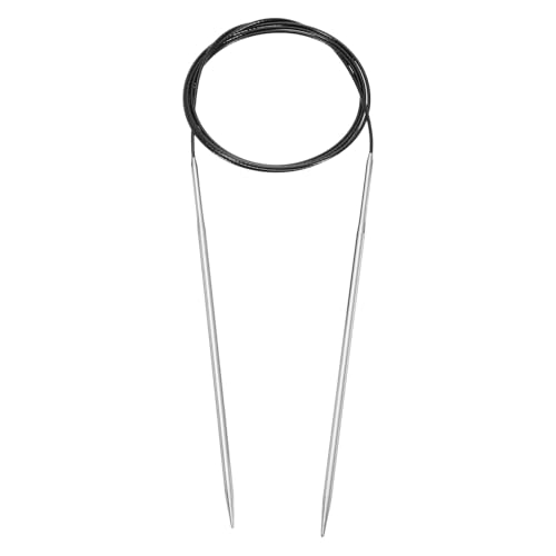 uxcell Size US 3 (3.25mm) Knitting Needles Circular Needle 47 Inch(120cm) Round Metal Stainless Steel Needle for Handmade Projects DIY Knitting Black - color: Black, size: 47 inch Size US 3 (3.25mm)