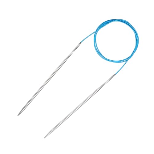 uxcell US 5(3.75mm) Knitting Circular Needle 40 Inch(100cm) Metal Round Stainless Steel Needle with Large Eye Sewing & Stitch Markers for Handmade Projects DIY Knit Blankets - size: US5(3.75mm)