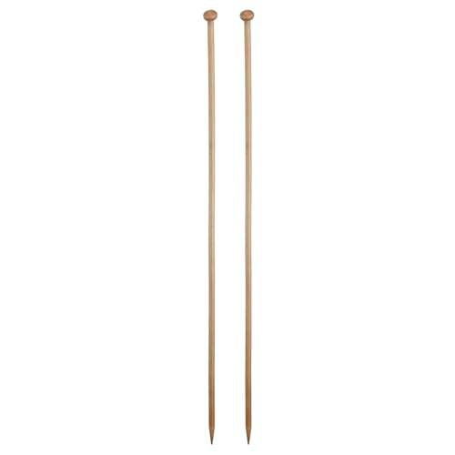 HARFINGTON 5mm Bamboo Knitting Needle Straight Single Pointed 13.8 Inch Long Wooden Sweater Knitting Needles US Size 8 for Yarn Beginners Hand Sock DIY - size: 5mm US Size 8