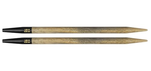 Lykke Driftwood pair of interchangeable knitting needle tips - size: Driftwood 5" IC US 4 (3.5 mm)