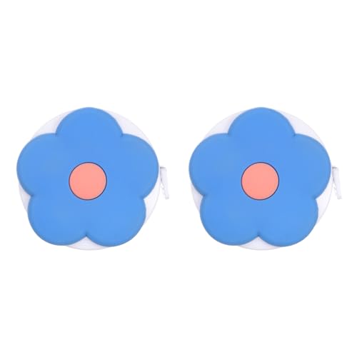 HARFINGTON 2pcs Soft Tape Measure 60-Inch 1.5 Meter Retractable Mini Cartoon Measuring Tape Cute Tape Ruler for Sewing Craft Cloth Body Measurements, Blue Flower - color: Blue Flower