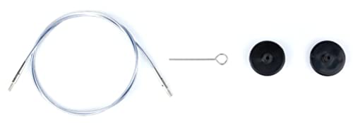 Knitting Fever Lykke Cypra 3.5-inch Interchangeable Knitting Clear Cord Accessory Kit, to Make 16inch Circular Needle