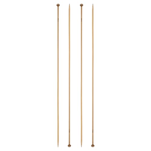 HARFINGTON 4Pcs Single Pointed Knitting Needles Size US 5 (3.75mm) 16" Long Carbonized Bamboo Straight Knitting Needles for Beginners Handmade Creative DIY Craft Yarn Projects - size: Size US 5 (3.75mm)