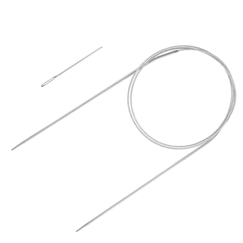 HARFINGTON Circular Knitting Needles 31.5" Stainless Steel US 0/2.0mm Knitting Needles 5.51" Short with Large Eye Sewing for Fast Knitting Sweater Sleeves - size: US 0/2.0mm x 31.5 inch (80cm)