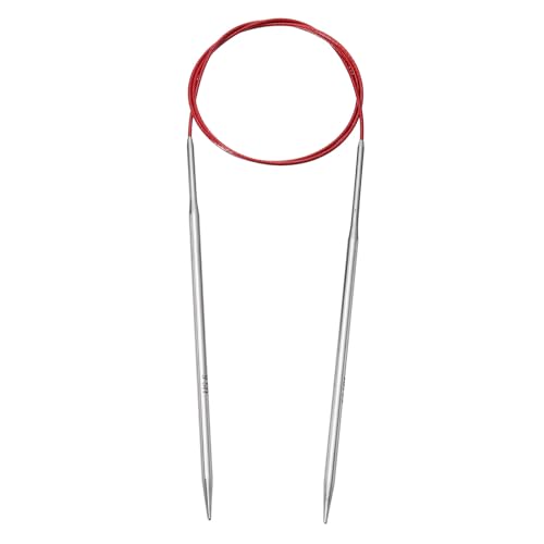 uxcell Size US 6 (4mm) Knitting Needles Circular Needle 31 Inch(80cm) Round Metal Stainless Steel Needle for Handmade Projects DIY Knitting Red - color: Red, size: 31 inch Size US 6 (4mm)