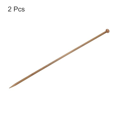 HARFINGTON 6mm Bamboo Knitting Needle Straight Single Pointed 13.8 Inch Long Wooden Sweater Knitting Needles US Size 10 for Yarn Beginners Hand Sock DIY - size: 6mm US Size 10