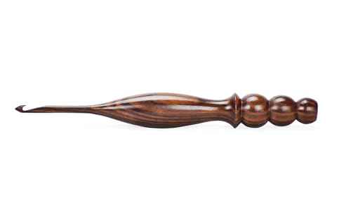Wooden Crochet Hooks Set of 13 for Arthritic Hands | Ergonomic Soft Grip Handcrafted Knitting Needle for Crocheting and Knitting (Brown (Crochet - 3)) - color: Brown (Crochet - 3)