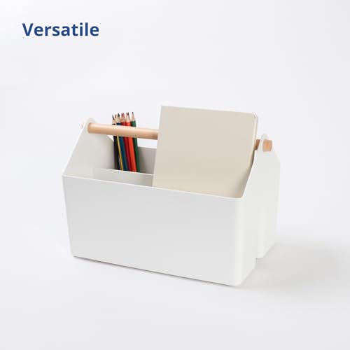 BLUE GINKGO Storage Basket, Medium 4.5L, White, Made in Korea | Portable. Divided Storage Bin. Everyday Organization. - color: WHITE, size: Medium