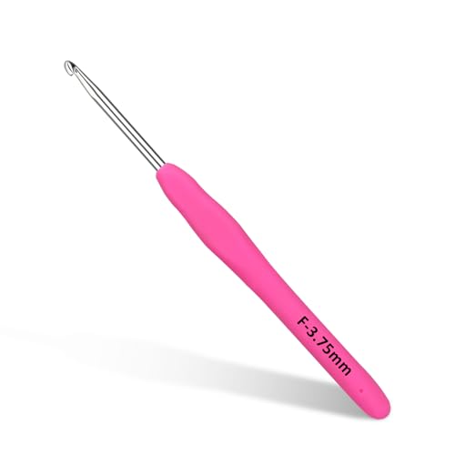 SHWAKK Crochet Hook, 3.75 mm Ergonomic Crochet Hook for Arthritic Hands | Crochet Needles, Knitting Needles with Soft Handle Beginners and Experienced Hobbyists (3.75 mm) - size: 3.75mm