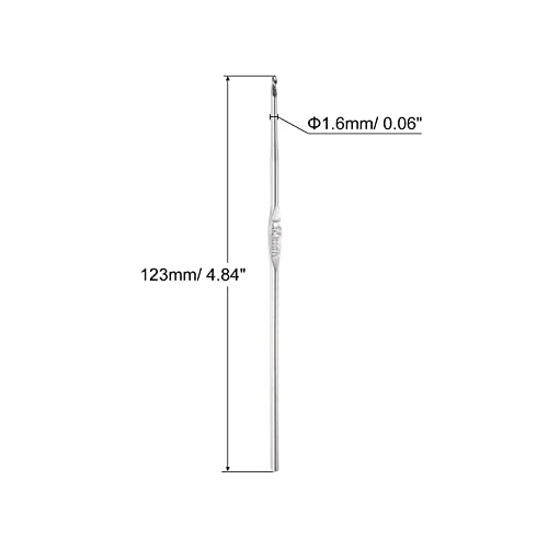 uxcell Stainless Steel Crochet Hook 1.6mm Knitting Needles for DIY Craft Yarn 6Pcs - size: 1.6mm