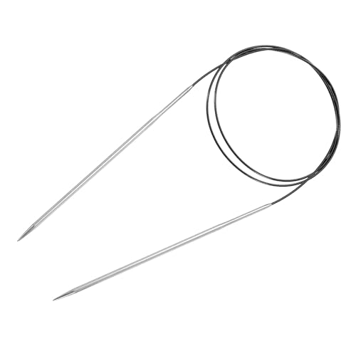 uxcell Size US 3 (3.25mm) Knitting Needles Circular Needle 40 Inch(100cm) Round Metal Stainless Steel Needle for Handmade Projects DIY Knitting Black - color: Black, size: 40 inch Size US 3 (3.25mm)