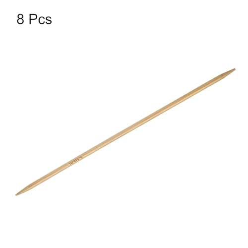 Generic 8Pcs Bamboo Knitting Needles Double Pointed Size US 9(5.5mm) Carbonized 10 Inch(25cm) Straight for Handmade Creative DIY Knitting Craft Yarn