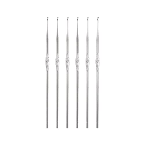 uxcell Stainless Steel Crochet Hook 0.75mm US Size 14 Knitting Needles for DIY Craft Yarn 6Pcs - size: 0.75mm