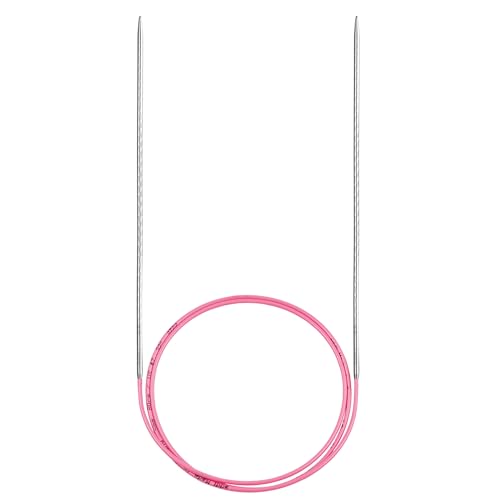skacel by addi Ewenicorn Rocket Circular Knitting Needles, Fixed 60 Inch (150 cm) White Chrome Plated Brass Tips with Flexible Nylon Cord, 3 mm (US Size 2) - size: 3.00 mm