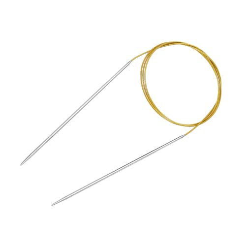 uxcell Size US 2 (2.75mm) Knitting Needles Circular Needle 47 Inch(120cm) Round Metal Stainless Steel Needle for Handmade Projects DIY Knitting Yellow - color: Yellow, size: 47 inch Size US 2 (2.75mm)