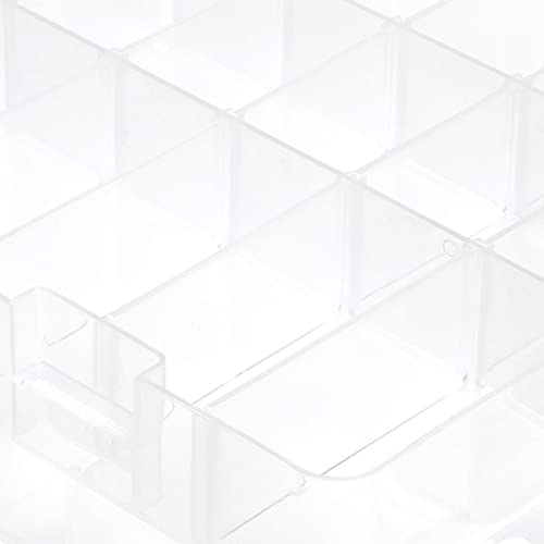 Dritz Double-Sided Thread Storage Box, 48 Compartments, Clear | Organize up to 48 thread spools with a double-sided, customizable storage box for easy access