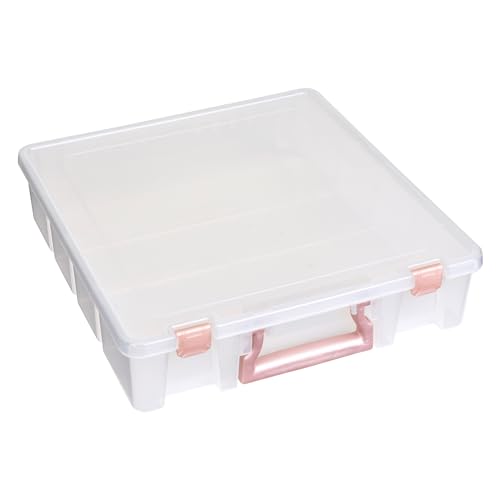 ArtBin Essentials 12 x 12 One-Compartment Craft Box, Clear | One Open Compartment, 15.25 x 14 x 3.5 Inches, Secure Latches, Stackable, Durable Polypropylene - color: Rose Gold, size: 1 Pack