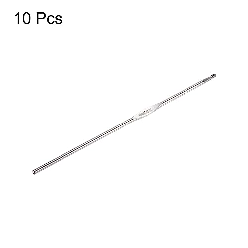 uxcell Stainless Steel Crochet Hook 3mm Knitting Needles for DIY Craft Yarn 10Pcs - size: 3mm