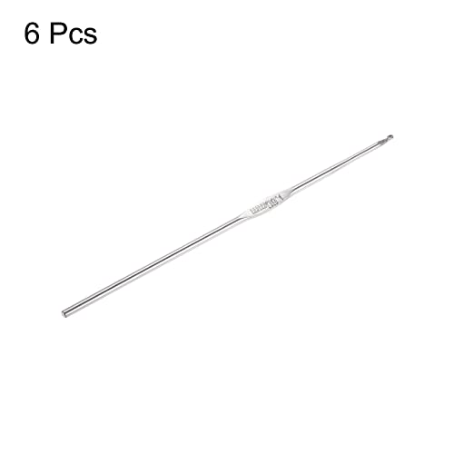 uxcell Stainless Steel Crochet Hook 1.6mm Knitting Needles for DIY Craft Yarn 6Pcs - size: 1.6mm