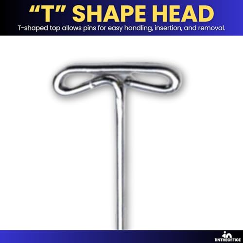 InTheOffice T Pins 2 Inch, T Pins for Blocking Knitting, Wig Pins, Foam Head, Sewing, Office Wall - 200 Pack