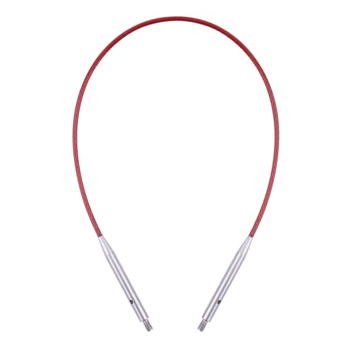 WAZAIGUR Interchangeable Circular Knitting Needles Cable 7.9inch/20cm | Durable, Smooth, Fit Interchangeable knitting needles, Polished Metal Connector Head, Metallic Cable - size: 7.9inch/20cm