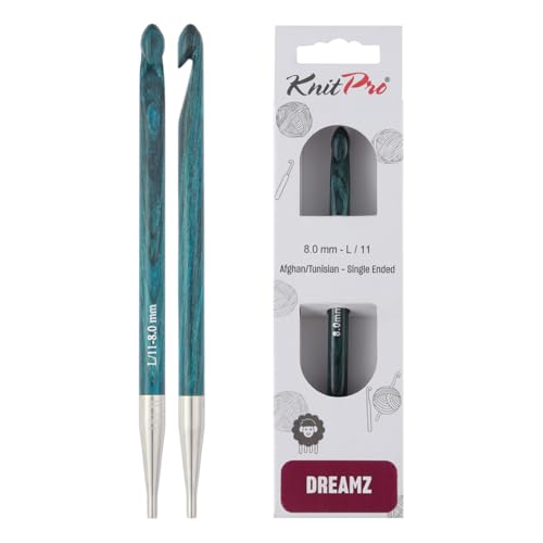 KnitPro Dreamz Afghan/Tunisian Crochet Hook | US Size L (8mm) - size: L (8.00 mm)