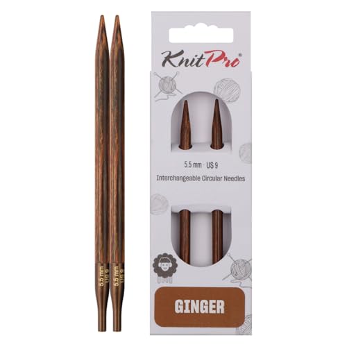 KnitPro Ginger Interchangeable Circular Needles 5" (13cm) | US Size 9 (5.5mm) - size: US 9 (5.5mm)