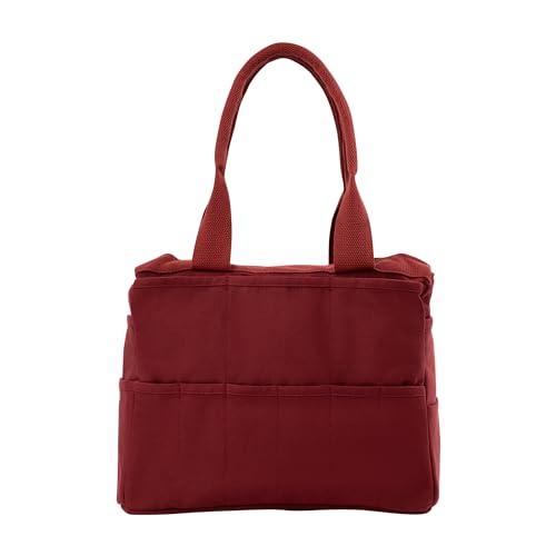 Soolla Studio Bag: Art Supply Storage Organizer & Pottery Tool Bag, Washable Tote, Yarn Bag, Crochet, 30 Pockets, 15+ Colors - color: Sangria Red