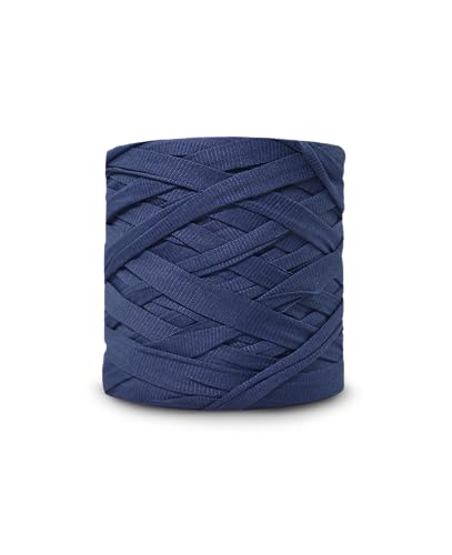 CIRCULO Premium T-Shirt Yarn - Soft, Lightweight, Seamless, Knot-Free. Easy-to-Use. - Fettuccini Zpagetti, T Shirt Yarn for Crocheting & Knitting - 153.1 yds, (2802 - Deep Sea) - color: 2802 - Deep Sea