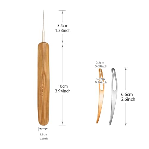5 Pieces Dreadlock Crochet Hooks for Hair, Loc Needle Interlocking Tool for Braid Craft (0.5mm) - size: 0.5mm