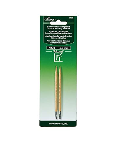Clover 3638 Needlecraft Takumi No.8 Bamboo Interchangeable Circular Knitting Needles 8.25" Height x 3" Length
