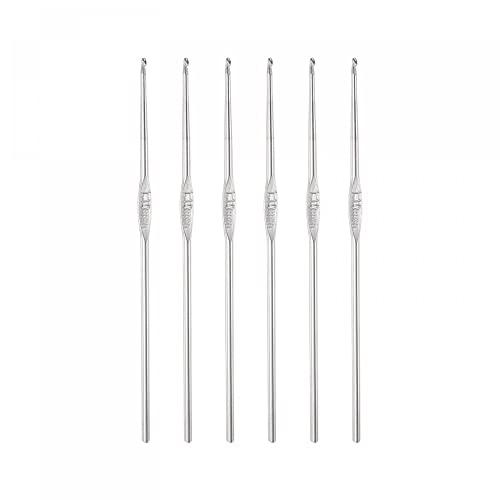 uxcell Stainless Steel Crochet Hook 1.1mm US Size 11 Knitting Needles for DIY Craft Yarn 6Pcs - size: 1.1mm