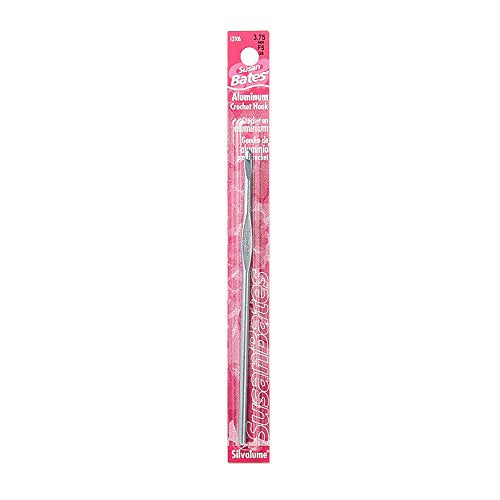 Susan Bates 12106-F 5 5-1/2-Inch Silvalume Aluminum Crochet Hook, 3.75mm, Steel Grey