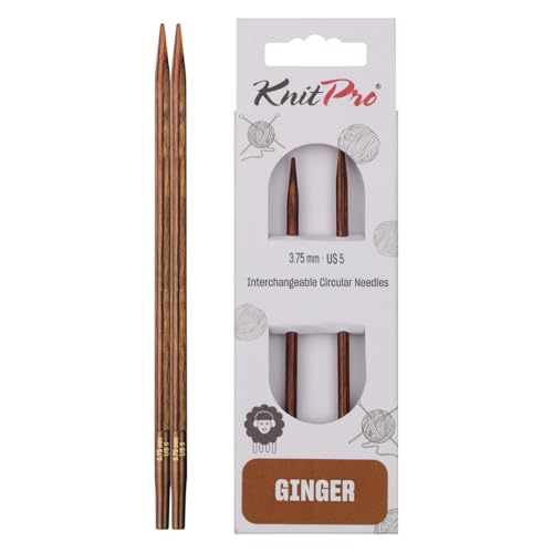 KnitPro Ginger Interchangeable Circular Needles 5" (13cm) | US Size 5 (3.75mm) - size: US 5 (3.75mm)