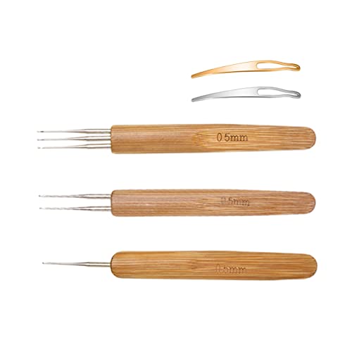 5 Pieces Dreadlock Crochet Hooks for Hair, Loc Needle Interlocking Tool for Braid Craft (0.5mm) - size: 0.5mm