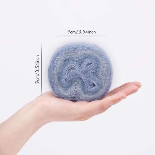 NICEEC 2 Skeins Fancy Mohair Blend Yarn 3.53oz/438yds - Sea | Crochet & Knit, DIY Project Starter Kit，Handbag，Sun Hat，Shoes， Shopper Bag - color: Sea