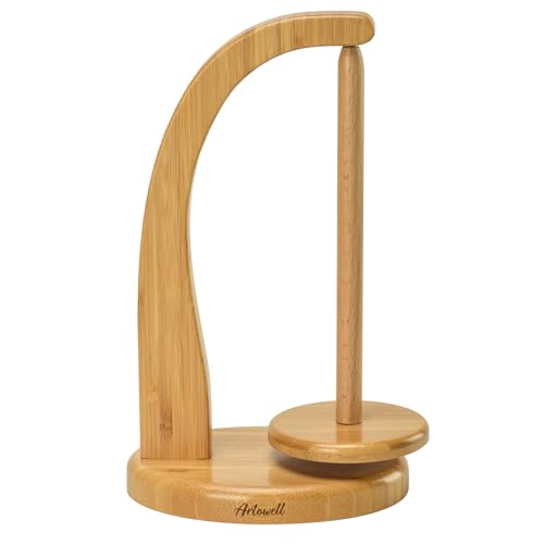 Yarn Holder for Crocheting with Magnetic Yarn Spinner -Beige-Standard | Wooden Yarn Ball Holder for Crochet Yarn Storage Organizer with 360° Rotating Spindle, Gift for Knitting Lovers - color: Beige, size: Standard Size