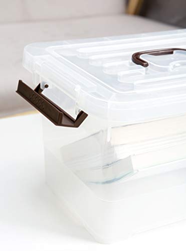 4 Pack-Plastic Storage Bins with Lids and Handle, Clear Plastic Latching Box for Storage, Stackable Storage Containers for Organizing, Multi-Purpose, 7 Quart - color: Clear, size: 7 Quart