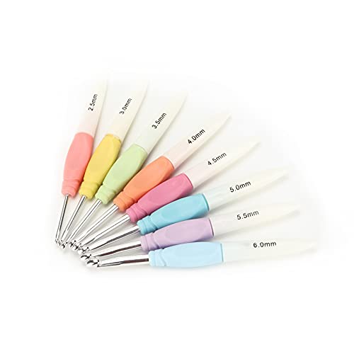 Crochet Hooks 8 Pieces Soft Nonslip Good Grip Hooded Knitting Needle Set for Weaving Home Use