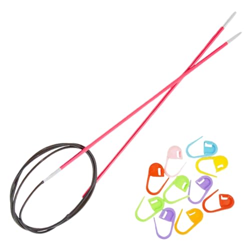 KnitPro Zing 32-Inch US 0 (2.0mm) Circular Knitting Needles | Aluminium, Color-Coded, Sharp Tips, Smooth Joins, Stainless Steel Memory-Free Cables, 10 Stitch Markers - size: US 0 (2.0mm), 32in. (80cm)
