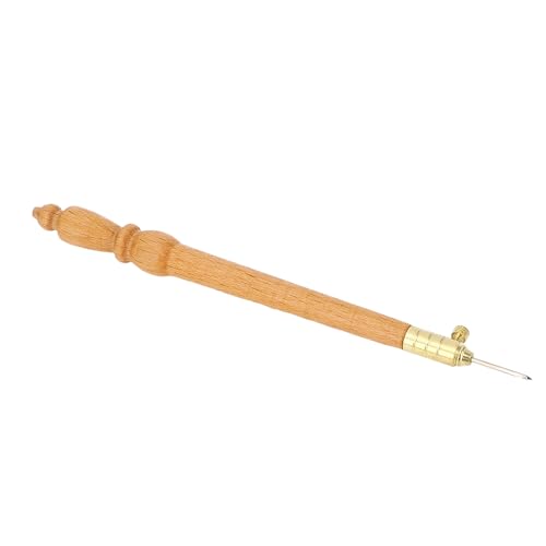 French Embroidery Crochet Hook, Wooden Handle with 3 Interchangeable Needles for Sewing Embroidery Beading Knitting DIY Crafts